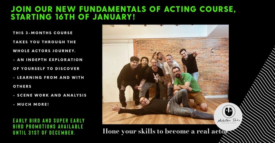 Just 2 more places left for the new Fundamentals of Acting Course.
 8 people of a maximum of 10 are confirm d for this c…