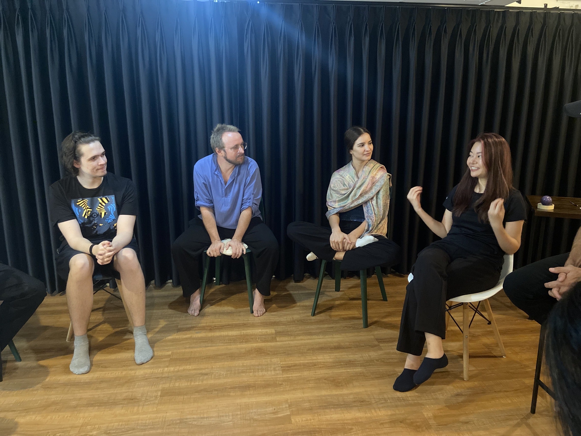 Multicultural actor or model performing on a Bangkok global set, highlighting talent.